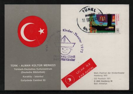 postcard honoring the turkish-German Theatre in Istanbul