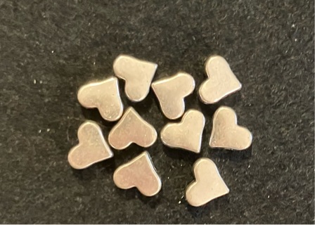 10 Metal Heart Beads