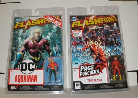  McFarlane Aquaman + Flash w/ Dc Comic Dc Page Punchers 3" Figure 