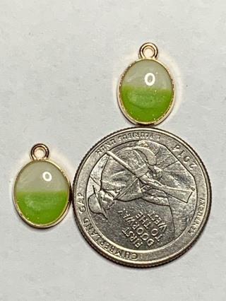 GREEN CHARMS~#35~SET OF 2 CHARMS~FREE SHIPPING!