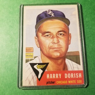 1953 TOPPS BASEBALL  CARD # 145 - HARRY DORISH - WHITE SOX - NO CREASES - BV= $20