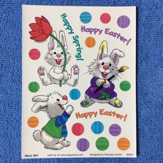 Suzy’s Zoo Easter Bunny Sticker Sheet * Matched Mini Sticker Sheet GIN Bonus *
