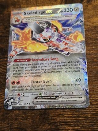 Pokemon Skeledirge EX 137/182 double rare card