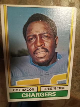 1974 TOPPS COY BACON SAN DIEGO CHARGERS FOOTBALL CARD# 20