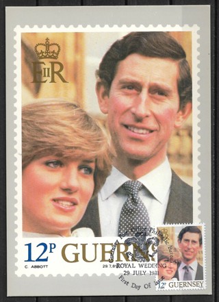 1981 Guernsey Sc225b Royal Wedding maxi card