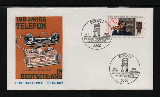 FDC sale - Germany - 100 yearss of the phone - 13th of octuber 1977