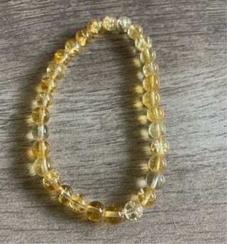 Citrine Crystal 6mm Bead 8” Stretch Bracelet 