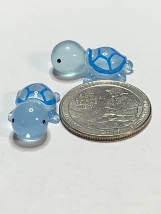 TURTLES~#1~BLUE~SET OF 2 TURTLES~GLOW IN THE DARK~FREE SHIPPING!