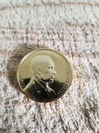 CALVIN COOLIDGE.VTG GOLD PLATED PRESIDENTIAL COIN/TOKEN