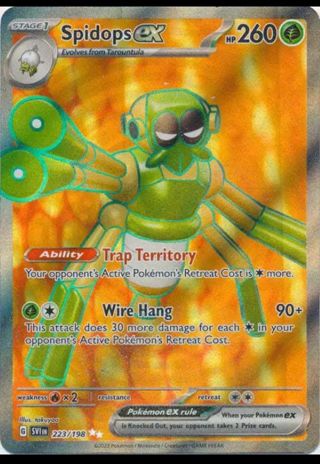 NM Spidops Ex Textured Full Art Pokemon card