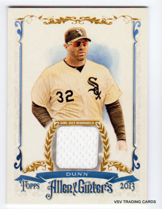 Adam Dunn, 2013 Topps Allen & Ginter Relic Card #AGFR-AD, Chicago White Sox, (LB22)
