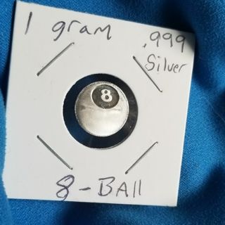 ☆NEW☆ .999 pure fine Silver 8 ball~ one gram collectable