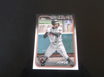 2024 Topps Pro Debut Dyan Jorge   card   #PD-170 Fresno Grizzlies 