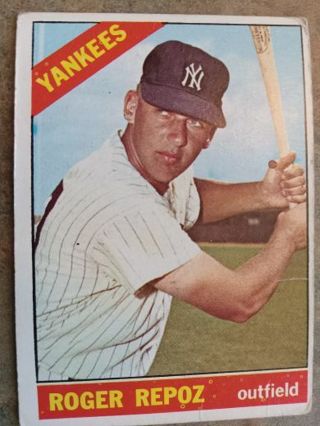 1966 TOPPS ROGER REPOZ NEW YORK YANKEES BASEBALL CARD# 138