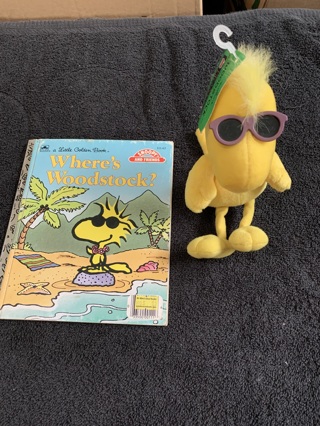 PEANUTS~WOODSTOCK~PLUSH AND BOOK~FREE SHIPPING!