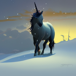 Listia Digital Collectible: UNICORN IN THE SNOW