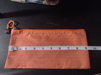 1 Plastic Zippered Storage Bag - Orange