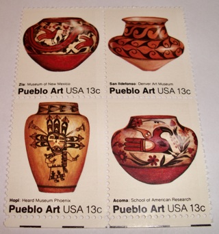 Scott #1706-09, American Folk Art, Pane of 4 Useable 13¢ US Postage Stamps