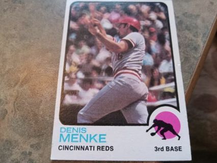 1973 T.C.G. DENIS MENKE CINCINNATI REDS BASEBALL CARD# 52