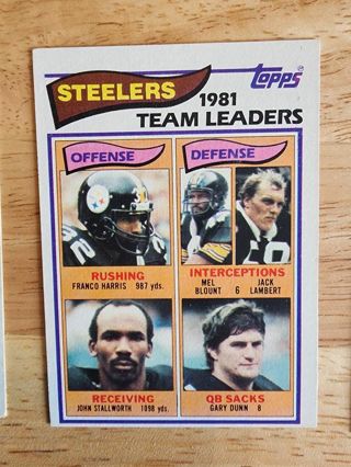 82 Topps Steelers Team Leaders #202