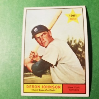 1961 - TOPPS EXMT - NRMT BASEBALL - CARD NO. 68 - DERON JOHNSON ROOKIE - YANKEES