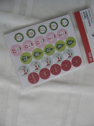 Christmas Advent stickers, 150 pcs. NIP 