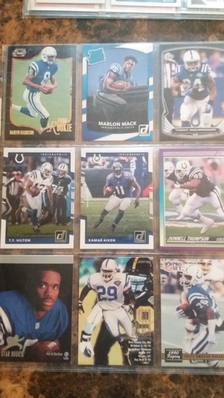 set of 9 indianapolis colts football cards free shipping