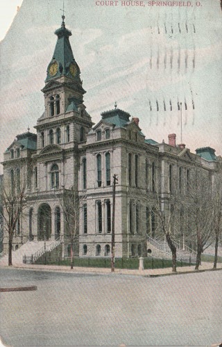 Vintage Used Postcard: 1909 Court House, Springfield, OH