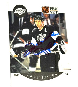 Autographed Los Angeles Kings Dave Taylor Signed Autographed 1990-91 Pro Set