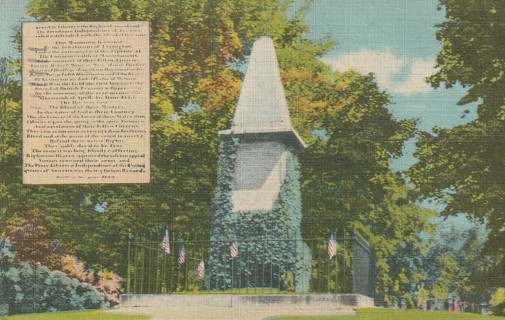 Vintage Used Postcard: e: 1946 The Patriots' Monument, Lexington, MA