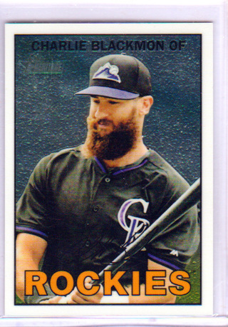 Charlie Blackmon,  2016 Topps Herutage Chrome Card #497,  Colorado Rockies, 480/999,  (EL)