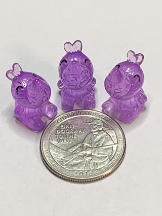 RHINOS~#9~PURPLE~MINIS~SET OF 3 RHINOS~GLOW IN THE DARK~FREE SHIPPING!