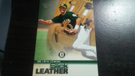 2003 LEAF SLICK LEATHER ERIC CHAVEZ OAKLAND ATHLETICS BASEBALL CARD# 10