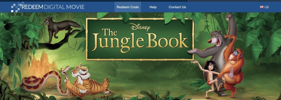 Disney The Jungle Book HD Digital Movie Code 