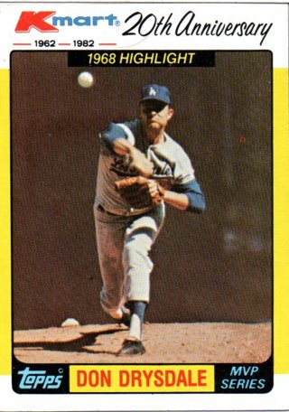 1982 Topps Kmart Don Drysdale