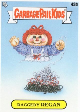 2022 Topps GPK Book Worms Raggedy Regan 43b Sticker Card Parody