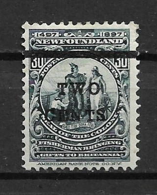 1920 Newfoundland SC127 "Two / 2 / Cents" mint