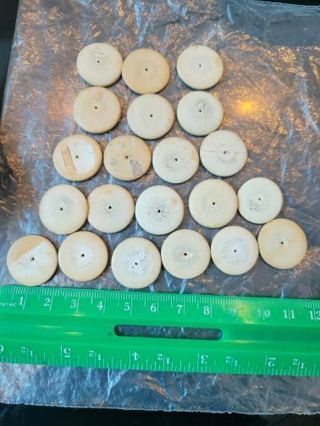 LOT OF 21 UNFINISHED WOOD BEADS- beading/jewelry supplies