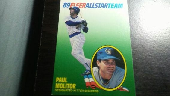 1989 FLEER ALL STAR TEAM PAUL MOLITOR MILWAUKEE BREWERS BASEBALL CARD# 8 OF 12