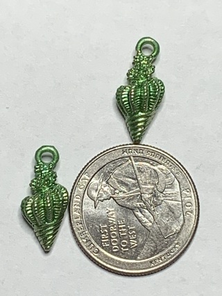 GREEN CHARMS~#24~SET OF 2 CHARMS~FREE SHIPPING!