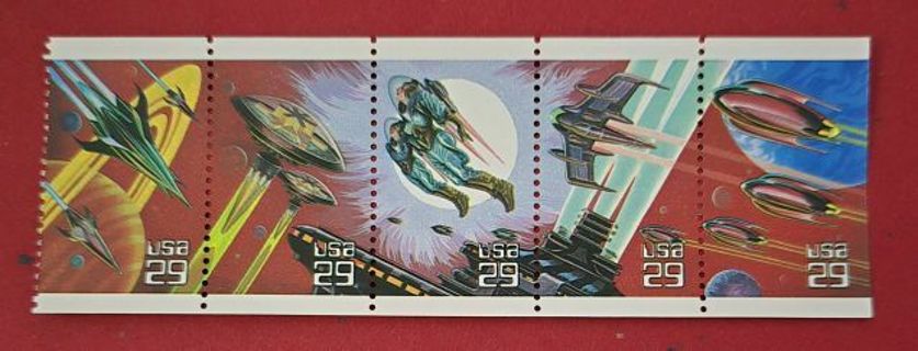 One Strip of 5 Mint .29 Space Oddesy US Postage Stamps