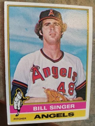 1976 TOPPS BILL SINGER CALIFORNIA ANGELS BASEBALL CARD# 411