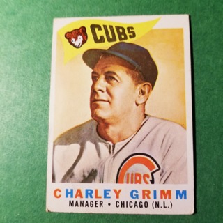 1960 - TOPPS BASEBALL CARD NO. 217 -  CHARLEY GRIMM MGR. - CUBS - EXMT-NRMT+