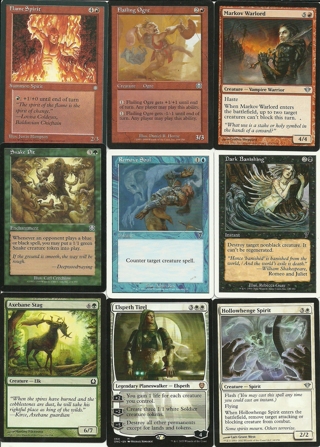 9 Card Magic the Gathering Vintage 1995 and Newer MTG Cards 