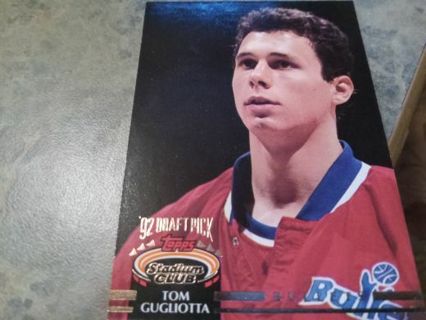 1993 TOPPS STADIUM CLUB-1992 DRAFT PICK TOM GUGLIOTTA WASHINGTON BULLETS BASKETBALL CARD#288