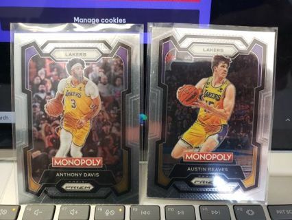 Panini Prizm Los Angeles is Monopoly Basketball card lot with Anthony Davis