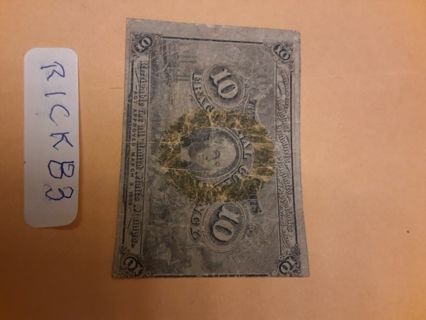 United States 1863 10 cent fractional currency - circulated