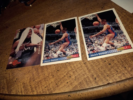 3-card lot basketball  veteran Dennis rodman 