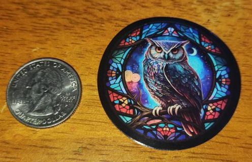 Stained Glass Owl Sticker