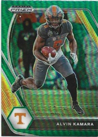 2021 PRIZM DRAFT PICKS ALVIN KAMARA GREEN PRIZM REFRACTOR CARD